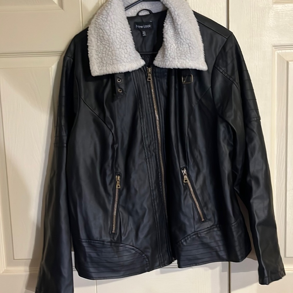 Pleather jacket from new look size 2X zipper front two side pockets